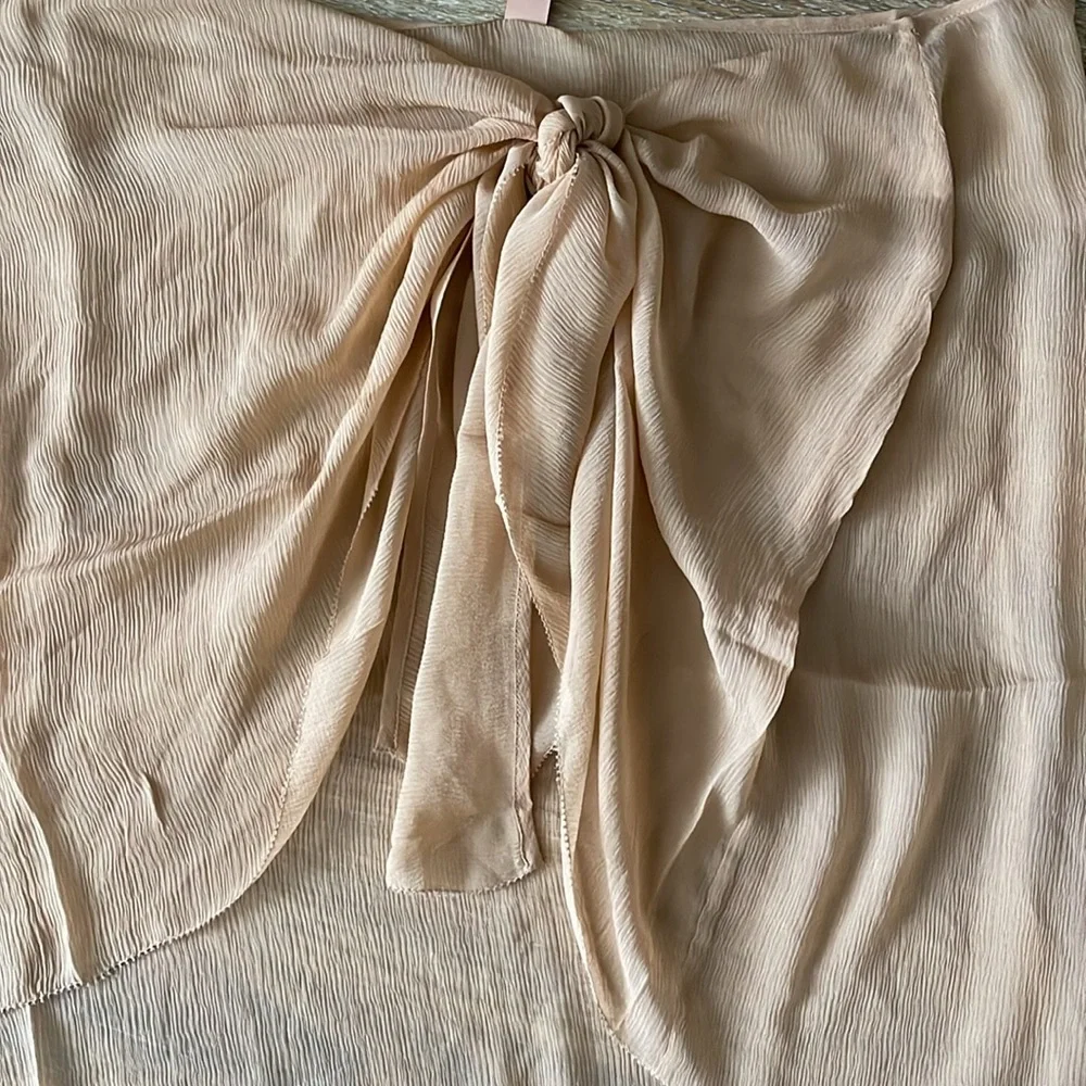 SKIMS Crinkle Silk Coverups Wrapped Skirt in Ochre NWT